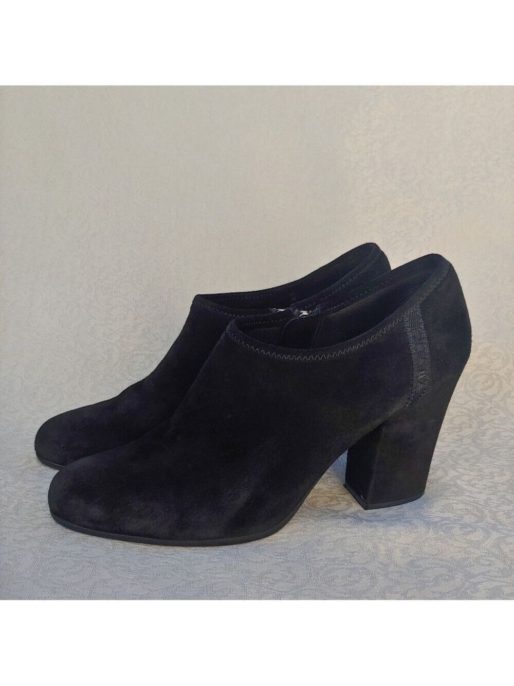 PRADA Black Suede Block Heel Ankle Booties Women's Size US 9 EURO 40 - Picture 15 of 17